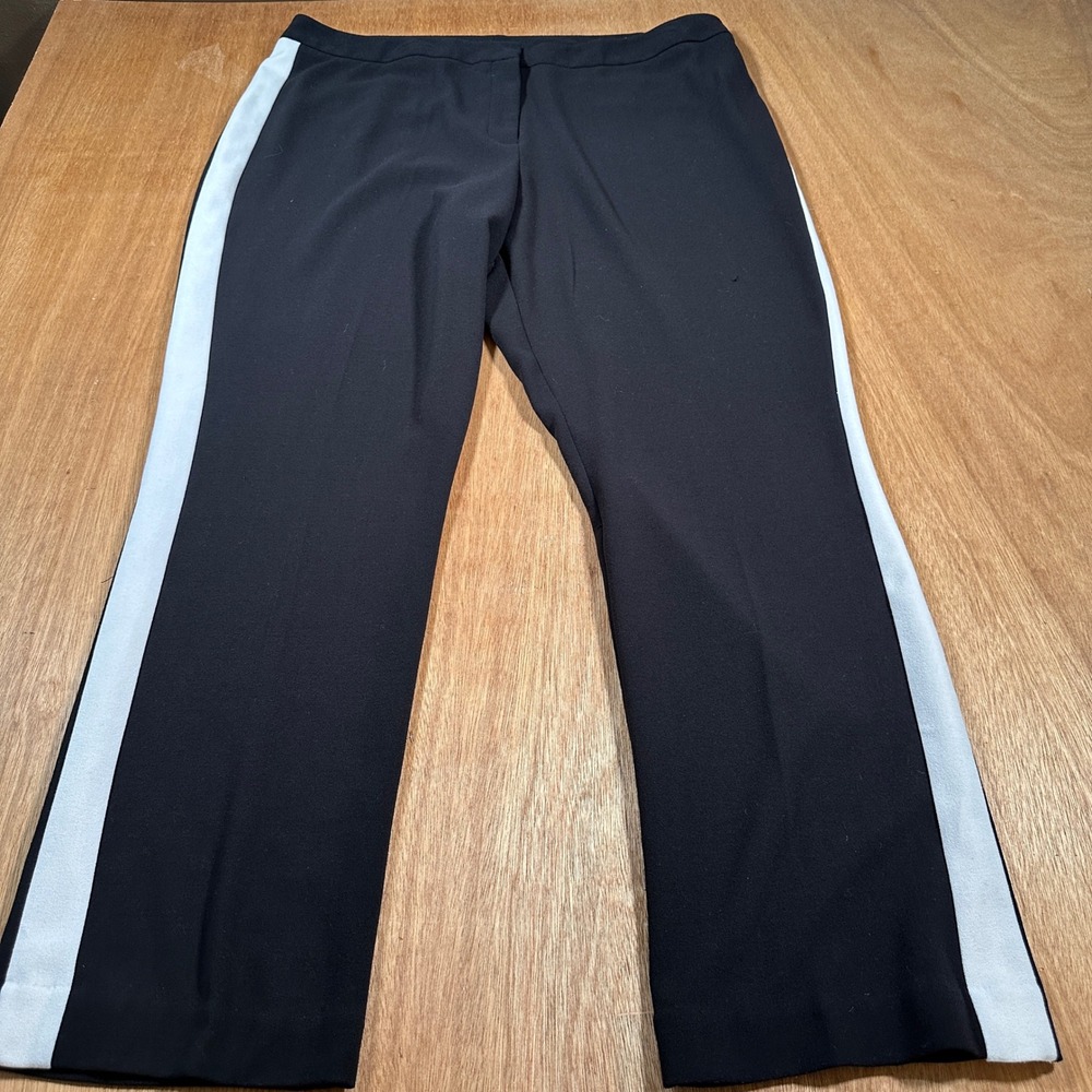 Worthington Dress Pants Women 18W Black White Stripe Modern Fit Career Straight